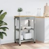 vidaXL Kitchen Trolley MONZA 23.6 in.x15.7 in.x35.4 in. Solid Wood Pine - 3 of 4