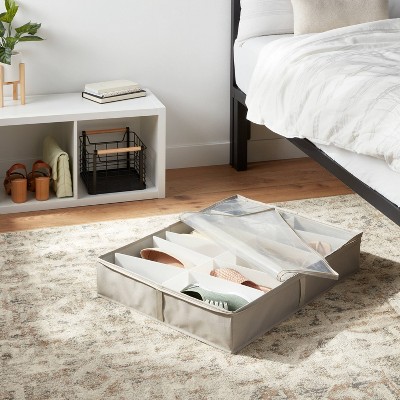 Underbed Fabric Shoe Storage Gray - Brightroom&#8482;