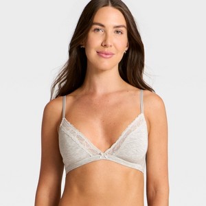 Women's Modal Blend Unlined Triangle Bralette with Lace - Auden™ - 1 of 3