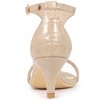 Allegra K Women's T-Strap Buckle Closure Embossed Kitten Heel Sandals - 3 of 4