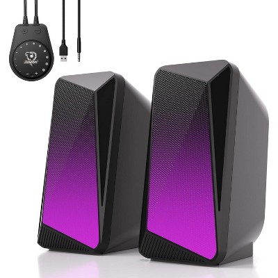 Bluetooth Computer Speakers, 2.0 PC Speakers USB Powered & 3.5mm Aux Speaker with Easy-Control Pod