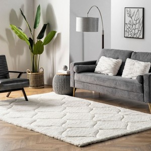 Nuloom Elsie Contemporary Shag Area Rug, 5' x 8', White - 1 of 4