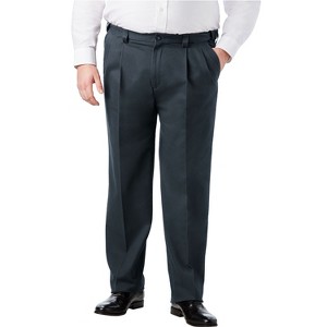 KingSize Men's Big & Tall Classic Fit Wrinkle-Free Expandable Waist Pleat Front Pants - 1 of 4