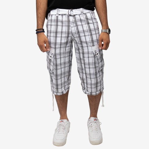 Plaid cargo shorts store mens