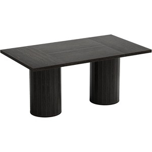 Tribesigns 63-Inch Rectangle Dining Table for 6 People, Modern Kitchen Dinner Table with Cylindrical Base for Living Room, Dining Room - 1 of 4
