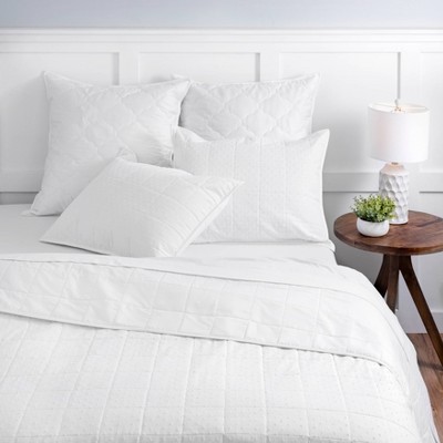 Full/Queen 3pc Brynn Texture Quilt Set White - Martha Stewart