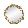 Wooakway 51.4"H 29.1"W Arch Iron Accent Wall Mirror Novelty Bathroom/Vanity Mirror with Golden Leaves - 2 of 4