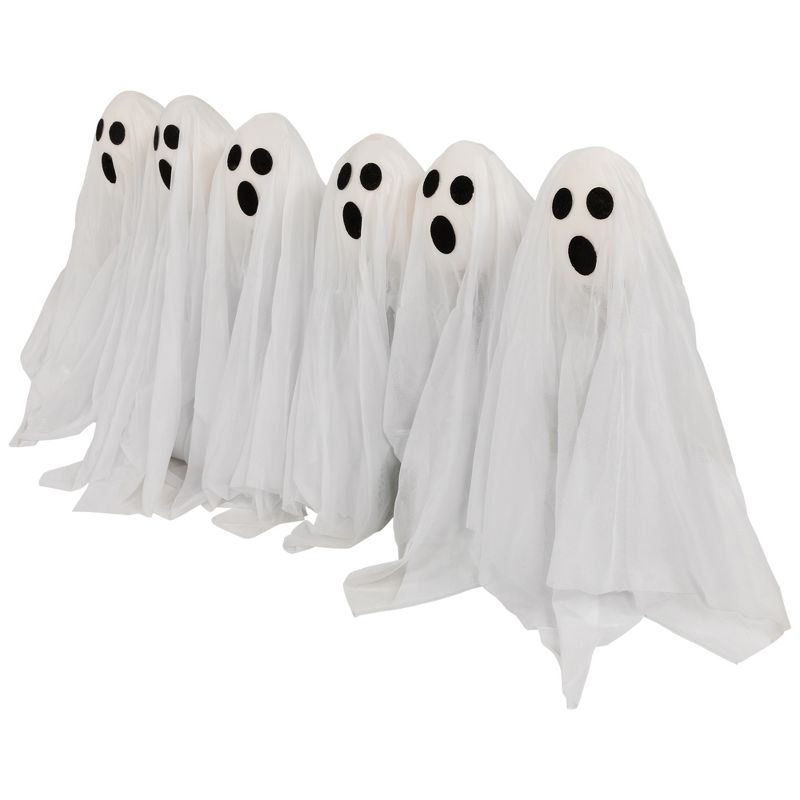 Northlight Set of 6 LED Lighted White Ghost Halloween Outdoor Pathway Markers 30", 5 of 9