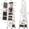 360° Swivel Jewelry Armoire with Storage Shelf & Drawer, 66" H Full-Length Mirror Jewelry Armoire, Floor Standing Jewelry Organizer Cabinet - 4 of 4