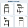 Bar Stools Set of 2, Tall Bar Chairs with Thick Cushion & Thickened Metal Legs, Upholstered Counter Height Bar Stools w/Backrest and Footrest - 3 of 4