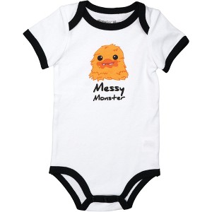Pavilion Gift Company - Orange Messy Monster - 6-12 Months Bodysuit - Leotards and Bodysuits - 1 of 4