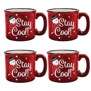 Courtside Market Stay Cool Red Cozy 15 oz Mug 4 Piece Set - 1 of 2