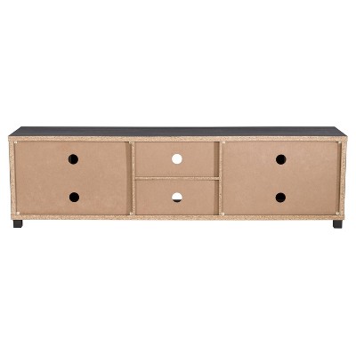 Fremont 84" Dark Gray Engineered Wood TV Stand with Glass Cabinets