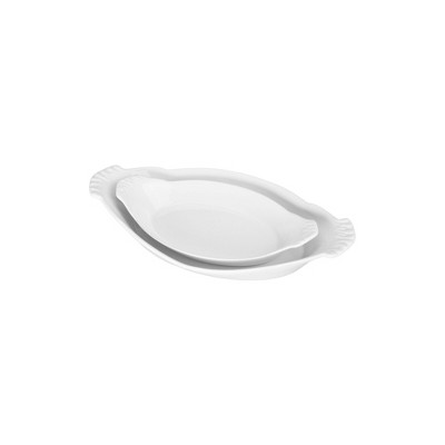BIA Cordon Bleu Oval Au Gratin, Set of 4 - White Porcelain Baking Dishes, Glossy Finish - Microwave, Oven & Dishwasher Safe Cookware