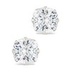 SHINE by Sterling Forever Sterling Silver Cushion Cut Prong Set Stud Earrings - 3 of 4
