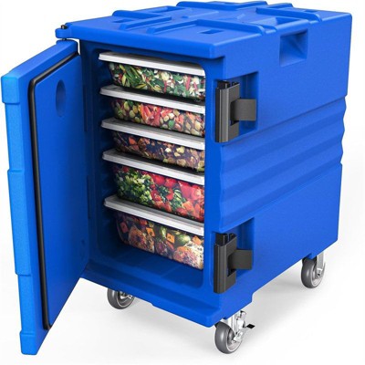 Winado 82 QT Insulated Food Pan Carrier With Lockable Wheels Blue