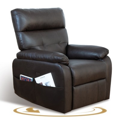 Swivel Rocker Power Recliner Chair with USB & Type-C Ports and Overstuffed Cushion