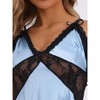 INSPIRE CHIC Women's Satin Lingerie Lace V-Neck Chemise Sleep Dress - 4 of 4