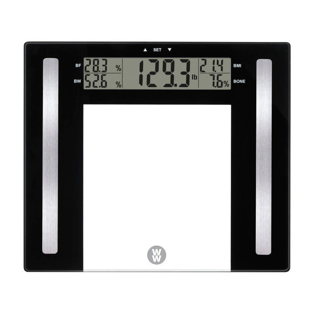 Photos - Scales Body Analysis Scale Clear with Black Accents - Weight Watchers