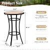VINGLI Outdoor Bar Table, Round Patio High Top Table with Wood-Like Top, All-Weather Metal Bistro Table with Heavy Duty Iron Base for Garden Balcony - 3 of 4