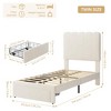 Twin Bed Frame with Storage Drawer and Headboard, Velvet Upholstered Twin Platform Bed Frame for Girls, Strong Wooden Slats Support, Noise-Free - 2 of 4