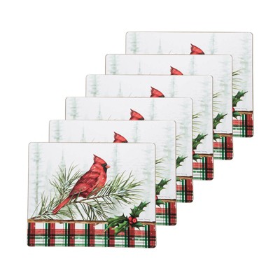 C&F Home Woodland Cardinal Hardboard Placemat, Set of 6