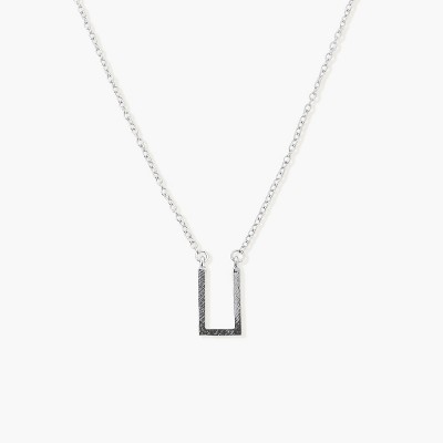 Sanctuary Project U Shaped Thin Bar Necklace Silver