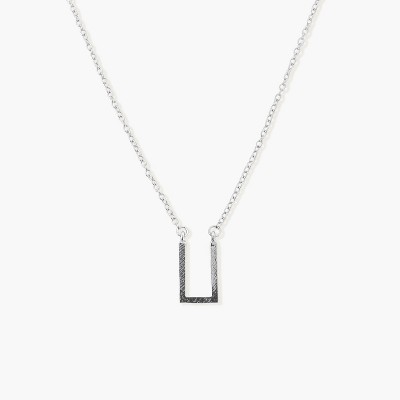 Sanctuary Project by sanctuaire U Shaped Thin Bar Necklace Silver