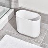 iDesign Small Oval Plastic Bathroom Trash Can - White - 3 of 4