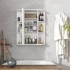 Costway Bathroom Cabinet Single Door Shelves Wall Mount Cabinet with Mirror White - image 4 of 4