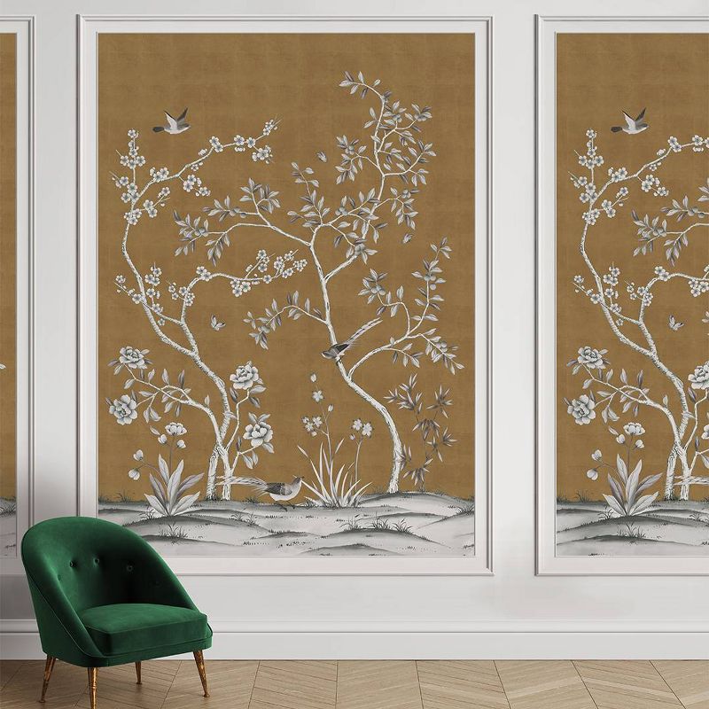 Tempaper &#38; Co. Chinoiserie Garden Antique Gold Removable Peel and Stick Vinyl Wall Mural, 2 of 6