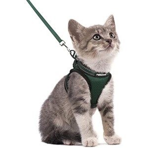 rabbitgoo Cat Harness and Leash Set for Walking Escape Proof, Kittens Vest with Reflective Strip for Cats, Comfortable Outdoor Vest,Forest Green, S - 1 of 1
