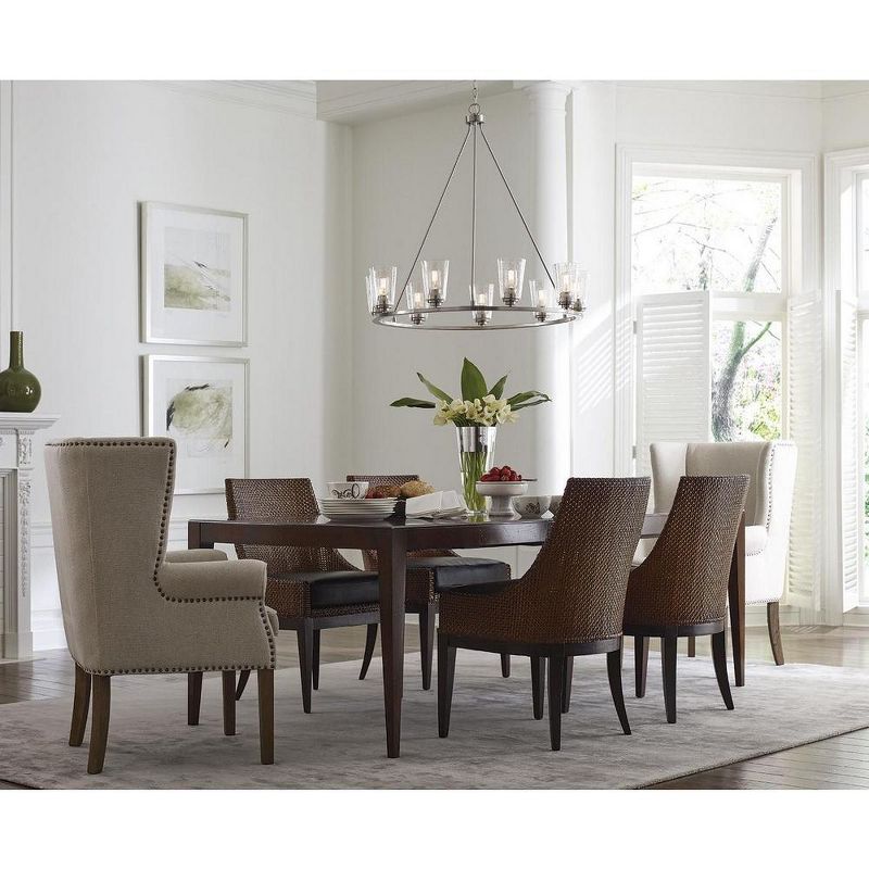 Progress Lighting, Debut Collection, 9-Light Chandelier, Brushed Nickel, Clear or Frosted Seeded Shades, 2 of 6