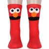 Sesame Street Socks 3D Eyes Elmo Adult Chenille Fuzzy Plush Crew Socks For Men Women 1 Pair Red - 2 of 4