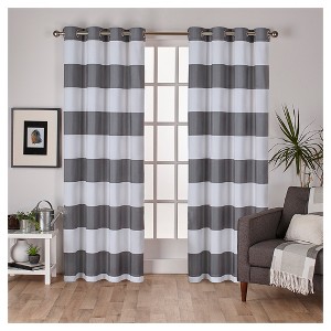 Surfside Cotton Cabana Stripe Window Curtain Panel Pair - Exclusive Home™ - 1 of 4