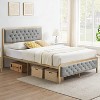 Golden Full Upholstered Bed Frame w/Button Tufted Headboard - Heavy Duty Metal, 12.6" Storage, No Box Spring Needed, Easy Assembly (Grey) - 4 of 4