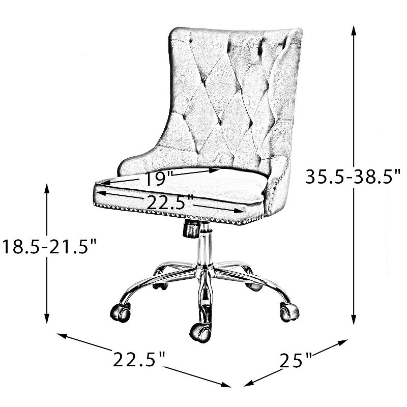 Lisa Computer Task Chair Swivel Height-adjustable Desk Chair with Tufted Back Mordern Office Chair | Karat Home, 3 of 12