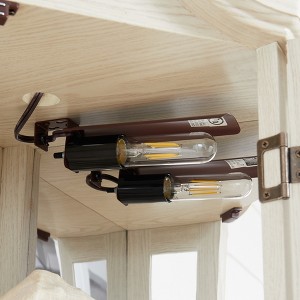 Gulches White Lighted Corner Curio Cabinet - Tempered Glass Doors/Shelves, Crown Design with Bulb for Living Room/Bedroom Display - 1 of 4