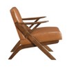 Sapphtopaz Accent Chair Solid Rubberwood Frame Modern Leather Lounge Chair Living Room Chair Comfy Chair for Living Room - 3 of 4