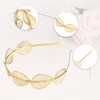 Unique Bargains Women's Alloy Metal Leaf Shape Headbands Gold Tone 5.12"x1.06" 4 Pcs - 4 of 4