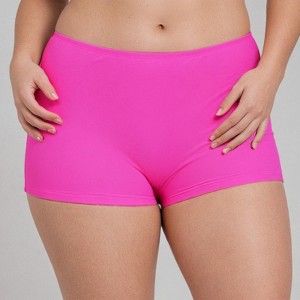Calypsa Women's Chlorine Resistant Boyshorts Plus Size - 1 of 4