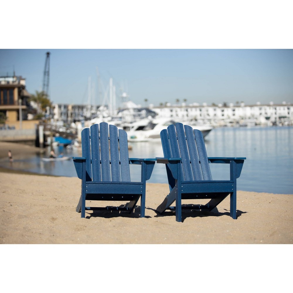 Marina 2pk Outdoor Adirondack Chairs Navy LuXeo
