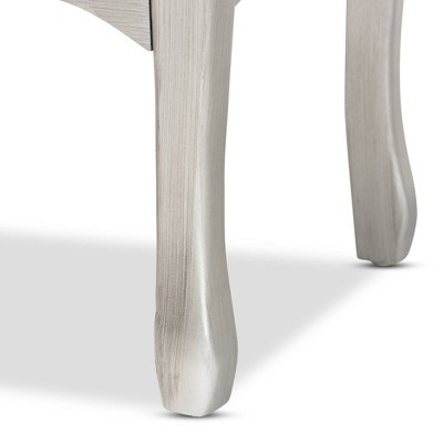 Eliya Traditional Brushed Silver 3-Drawer Solid Wood Storage Cabinet