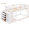 NicBex Twin Over Twin/Full Over Full Bunk Bed with Built-in Design and Fence,Loft Bed with 4 Drawers and 3 Shelves for Bedroom,White/Gray/Espresso - 3 of 4