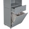CAVINAS Modern Matte Finish Bathroom Storage Cabinet with 1 Door,1 Drawer,1 OpenShelf&Tilt-Out Laundry Hamper,Freestanding Cabinet for Bathroom - 3 of 4