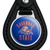 Savannah State University Tigers Logo Black Leather Keychain - 3 of 4