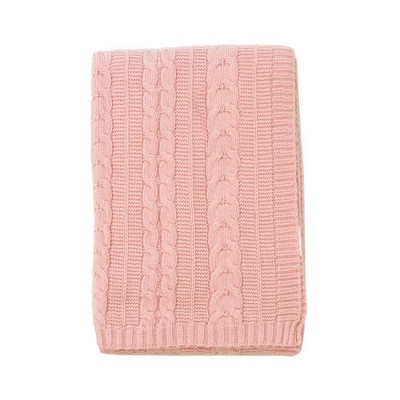 Kimberly Grant Cable Knit Blanket - Pink