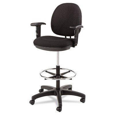Black Adjustable Acrylic Swivel Task Stool with Foot Ring