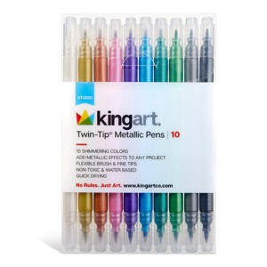 KINGART Twin-Tip Metallic Pens 10 Colors - 1 of 4