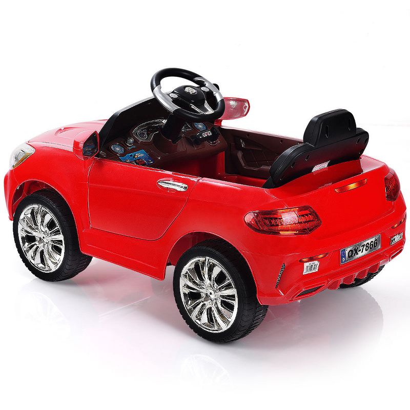Costway 6V Kids Ride On Car RC Remote Control Battery Powered w/ LED Lights MP3 Red, 5 of 11